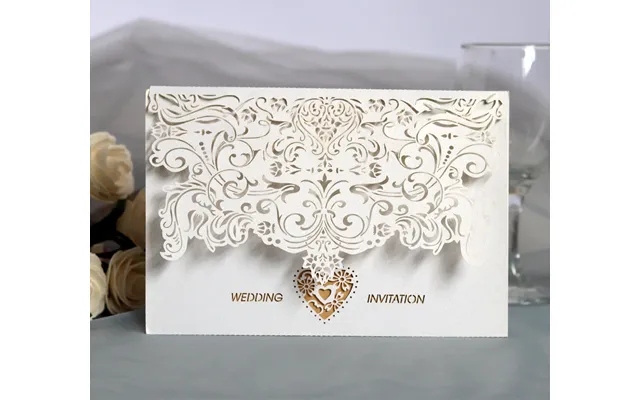 Hot Selling Wedding Greeting Card, Hollow Out Holiday Invitation Letter, Hk-94 - White