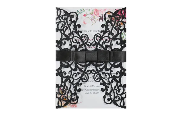 Hot Selling Wedding Invitation, Hollow Out Wedding Greeting Card, Hk-213 - Black
