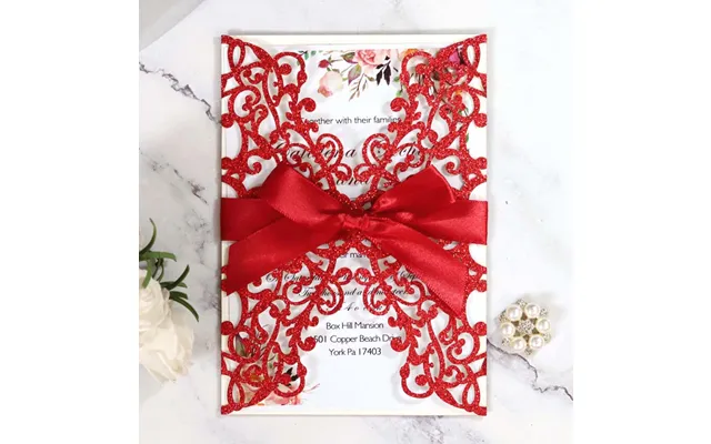 Hot Selling Wedding Invitation, Hollow Out Wedding Greeting Card, Hk-213 - Red