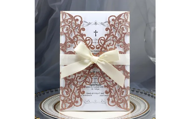Hot Selling Wedding Invitation, Hollow Out Wedding Greeting Card, Hk-213 - Ros-gold