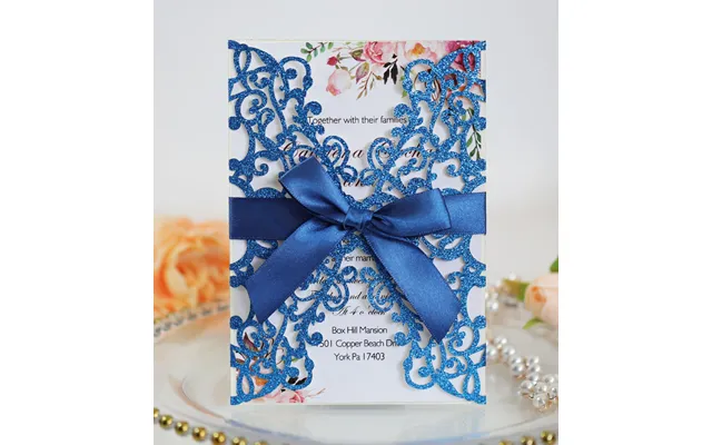 Hot Selling Wedding Invitation, Hollow Out Wedding Greeting Card, Hk-213 - Royal-blue