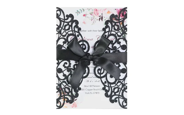 Hot Selling Wedding Invitation Letter, Hollow Out Greeting Card, Hk-93 - Black