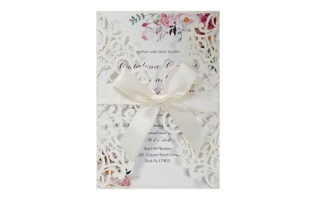 Hot Selling Wedding Invitation Letter, Hollow Out Greeting Card, Hk-93 - Cyan-gold