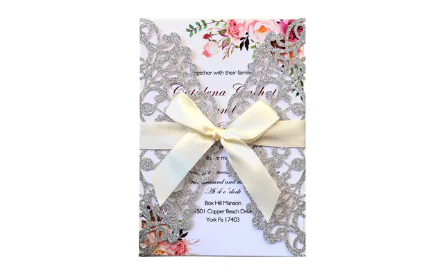 Hot Selling Wedding Invitation Letter, Hollow Out Greeting Card, Hk-93 - Silver