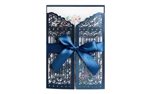 Hot Selling Wedding Laser Hollow Out Invitation, Happiness Gate Greeting Card, Hk-289 - Blue