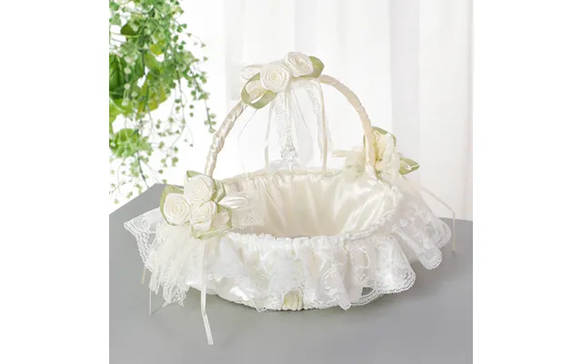 Lace Fabric Wedding Flower Basket, Flower Girl, Flower Basket Bridesmaid Hand Basket, Hl-5625 - Ivory