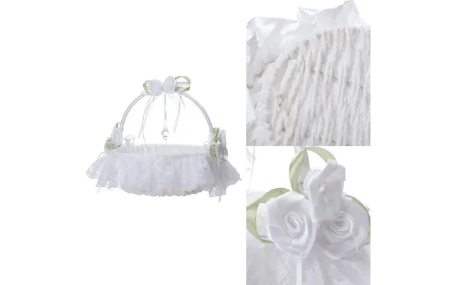 Lace Fabric Wedding Flower Basket, Flower Girl, Flower Basket Bridesmaid Hand Basket, Hl-5625 - White