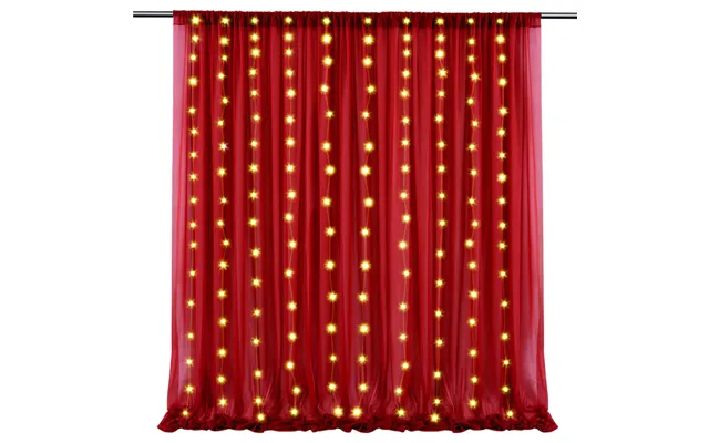 Luminous Outdoor Wedding Decoration Background Curtain With Light, Hcp27l - Bright-red M