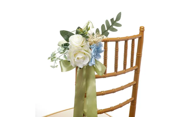 New Artificial Chair Back Flower Outdoor Wedding Banquet Decorative Flower Simulation Fresh Fake Flowers, Cf17023 - Blue