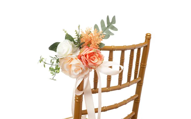 New Artificial Chair Back Flower Outdoor Wedding Banquet Decorative Flower Simulation Fresh Fake Flowers, Cf17023 - Cham