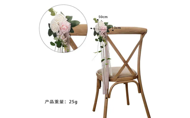 New Artificial Flower Hotel Decoration Outdoor Wedding Chair Back Flower, Cf17044 - Blush