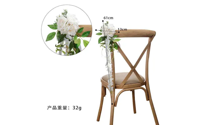 New Artificial Flower Hotel Decoration Outdoor Wedding Chair Back Flower, Cf17044 - Champagne