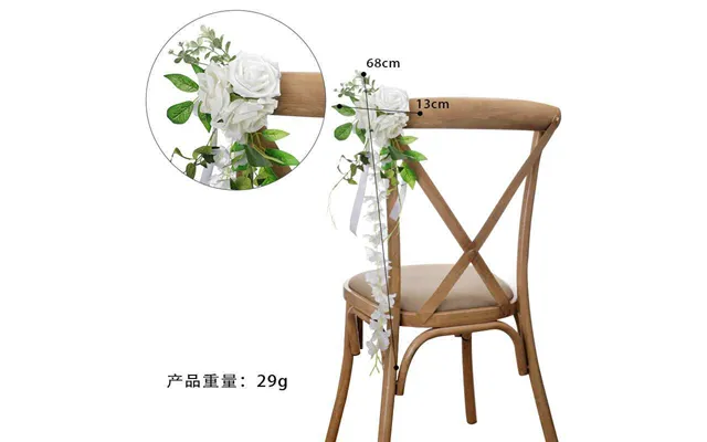 New Artificial Flower Hotel Decoration Outdoor Wedding Chair Back Flower, Cf17044 - Ivory