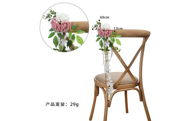New Artificial Flower Hotel Decoration Outdoor Wedding Chair Back Flower, Cf17044 - Pink