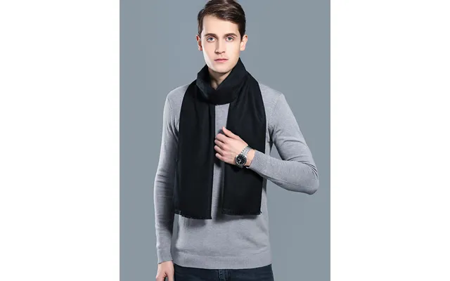 New Autumn And Winter Men's Casual Scarf Simple Plaid Solid Color Warm Neck Scarf - H