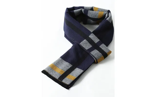 New Autumn And Winter Men's Casual Scarf Simple Plaid Solid Color Warm Neck Scarf - K
