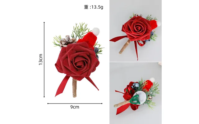 New Creative Style Christmas Wedding Boutonniere Red Flower Christmas Decoration Men Boutonniere, Cg6735 - 6736