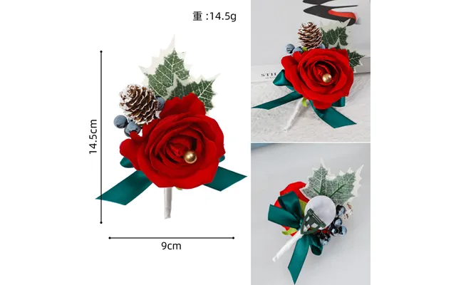 New Creative Style Christmas Wedding Boutonniere Red Flower Christmas Decoration Men Boutonniere, Cg6735 - 6740