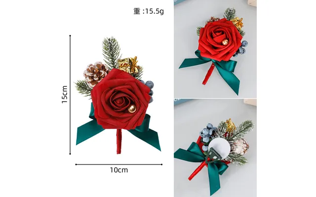 New Creative Style Christmas Wedding Boutonniere Red Flower Christmas Decoration Men Boutonniere, Cg6735 - 6741