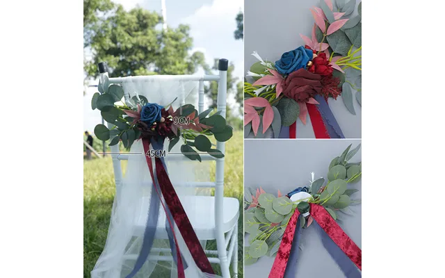New Outdoor Forest Chair Back Flower Wedding Simple Leaning Back Flowers, Cf17035 - Dark-navy