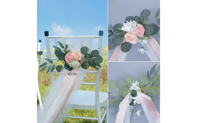New Outdoor Forest Chair Back Flower Wedding Simple Leaning Back Flowers, Cf17035 - Pink