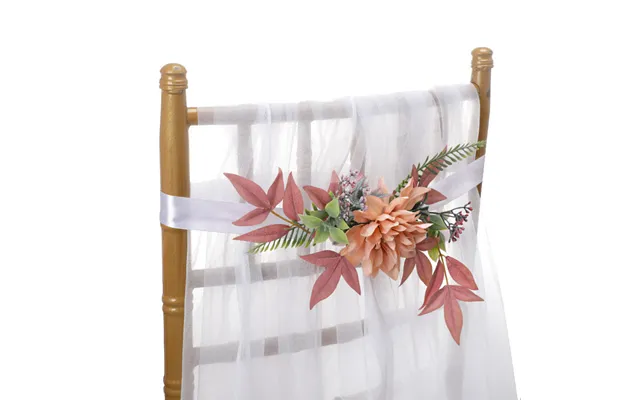 New Simulation Creative Korean Style Hotel Wedding Decoration Chair Back Flowers, Cf17026 - Champagne