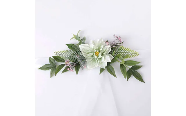 New Simulation Creative Korean Style Hotel Wedding Decoration Chair Back Flowers, Cf17026 - Green