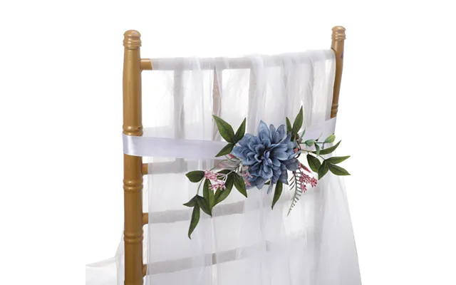 New Simulation Creative Korean Style Hotel Wedding Decoration Chair Back Flowers, Cf17026 - Ink-blue