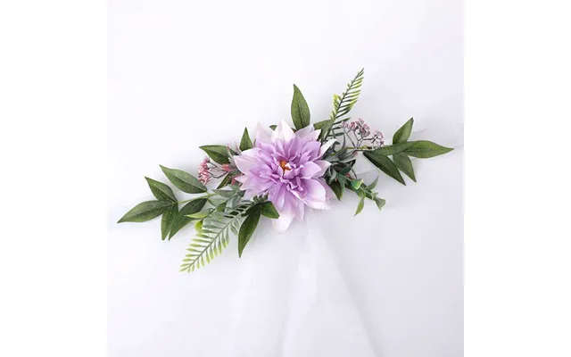 New Simulation Creative Korean Style Hotel Wedding Decoration Chair Back Flowers, Cf17026 - Purple