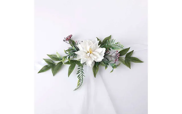 New Simulation Creative Korean Style Hotel Wedding Decoration Chair Back Flowers, Cf17026 - White