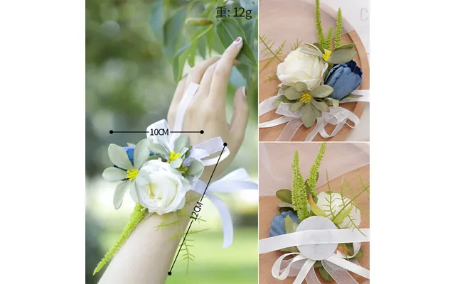 New Style Wedding Bridesmaids Wrist Flowers Girls Decorative Wrist Flowers , Cg61497 - Wrist Flower Royal Blue White
