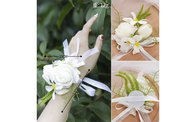 New Style Wedding Bridesmaids Wrist Flowers Girls Decorative Wrist Flowers , Cg61497 - Wrist Flower White