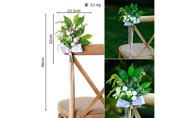 New Summer Forest Green Leaf Chair Back Flower Outdoor Wedding Leaning Decoration Flower, Cf17079 - 17080