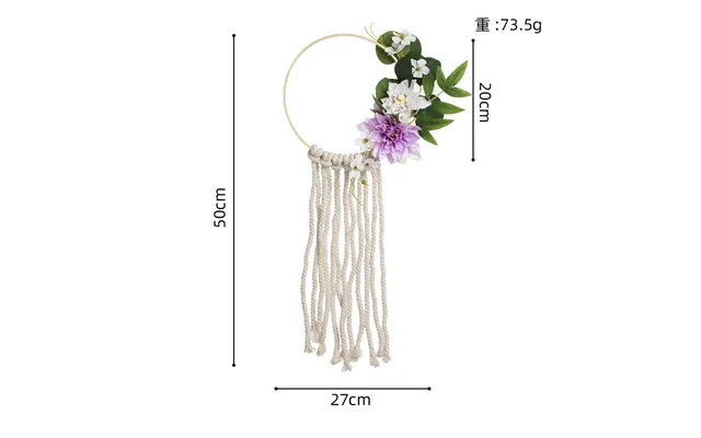 New Sunflower Home Decoration Wreath Wall Hanging Door Decoration Festive Decoration Tassel Wreath, Cf6114 - Purple