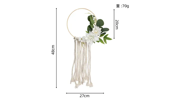 New Sunflower Home Decoration Wreath Wall Hanging Door Decoration Festive Decoration Tassel Wreath, Cf6114 - White