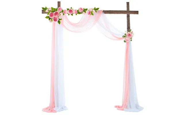 Outdoor Wedding Decoration Photography Props Background Curtain, Zhcp38 - White And Peach S
