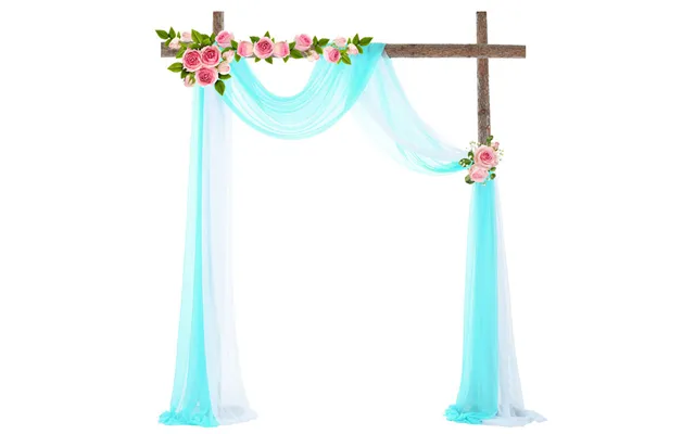 Outdoor Wedding Decoration Photography Props Background Curtain, Zhcp38 - White And Sky-blue S