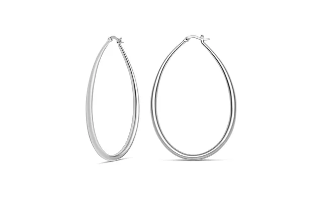 Oval Hoop Earrings Gold Hoops Or Silver Hoop Earrings For Women - Silver