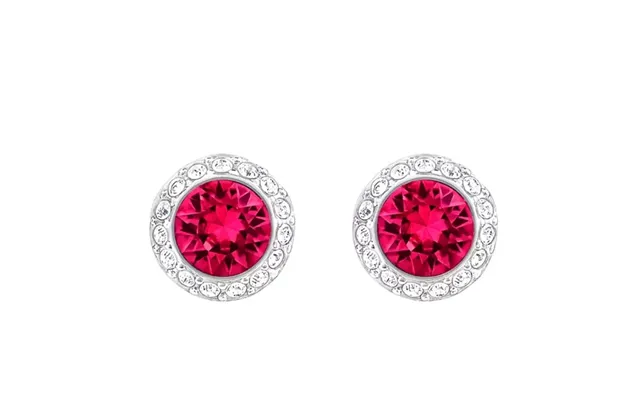 Roman Crystal Inlaid Round Cut Dazzling Charm Earrings - Red