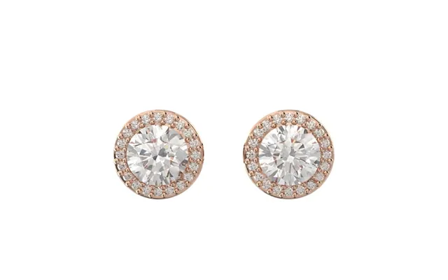 Roman Crystal Inlaid Round Cut Dazzling Charm Earrings - Rose-gold