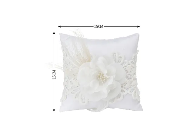 Satin And Linen Fabric Wedding Ring Pillow Creative Lace Ring Box Small Portable, Bs&kfs - 15*15 Satin