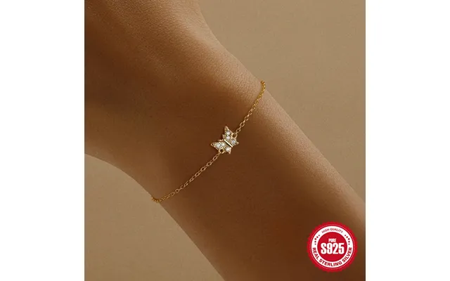 Silver Butterfly Diamond Set Bracelet Handmade Accessories - Picture Color