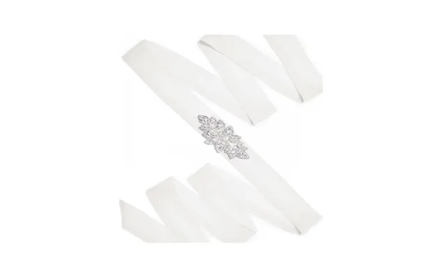 Silver Rhinestone Jewel With Sash - Ivory