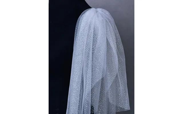 Sparkly Bronzing Long Tulle Simple Shoulder Gauze, Vg40 - White