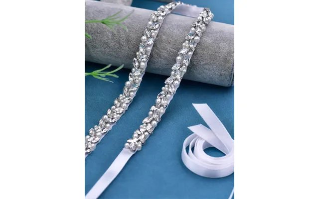 Sparkly Luxury Beaded Thin Brides Sash For Wedding,s383 - Silver