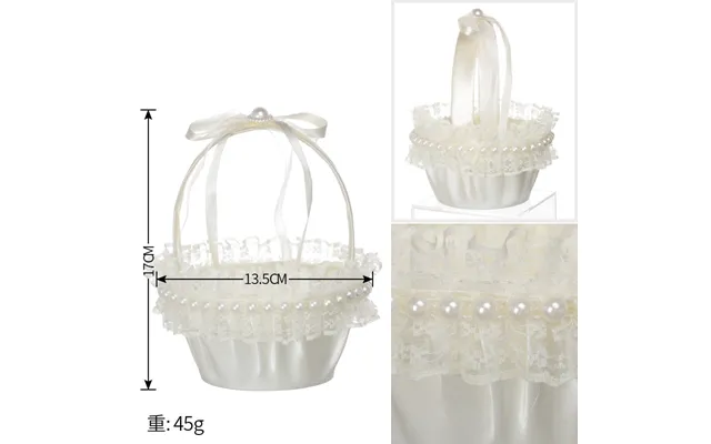 Wedding Flower Basket Flower Girl Bridesmaid Sprinkle Flower Basket White Bow Decoration, Hl-5782 - 5783