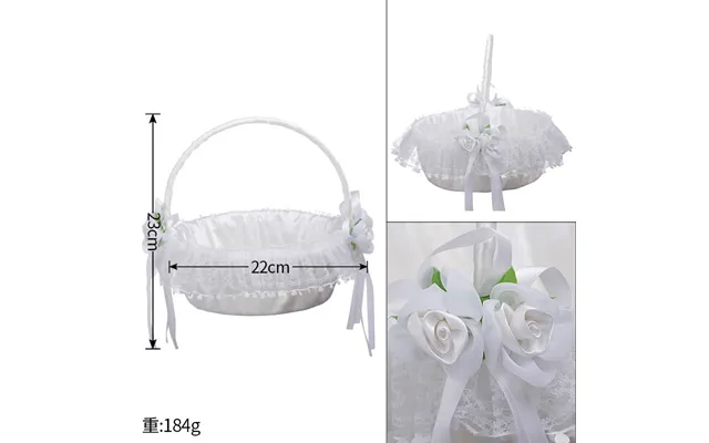 Wedding Flower Basket Flower Girl Bridesmaid Sprinkle Flower Basket White Bow Decoration, Hl-5782 - 5786