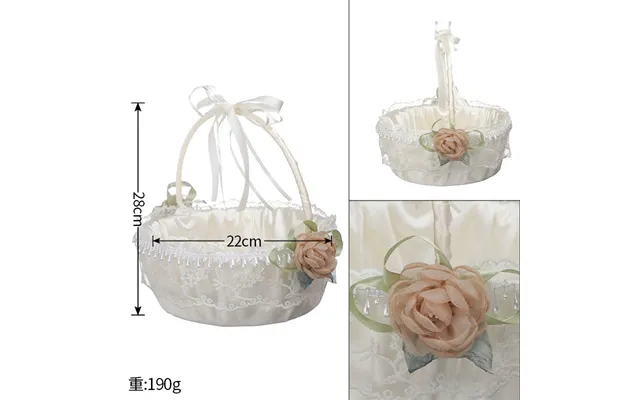 Wedding Flower Basket Flower Girl Bridesmaid Sprinkle Flower Basket White Bow Decoration, Hl-5782 - 5789