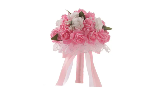 Wedding Flower For The Groom And Bride, Simulated Rose Wedding Bouquet, Wf05 - Pink