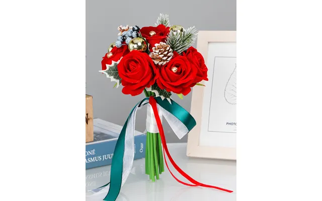 Wedding Flower For The Groom And Bride, Simulated Rose Wedding Bouquet, Wf07 - Red